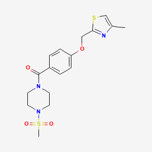 molecular formula C17H21N3O4S2 B2448908 (4-(Methylsulfonyl)piperazin-1-yl)(4-((4-methylthiazol-2-yl)methoxy)phenyl)methanone CAS No. 1251697-18-3