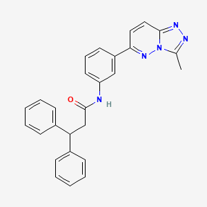 molecular formula C27H23N5O B2448923 N-(3-(3-methyl-[1,2,4]triazolo[4,3-b]pyridazin-6-yl)phenyl)-3,3-diphenylpropanamide CAS No. 891120-54-0