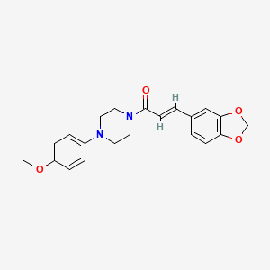 molecular formula C21H22N2O4 B2448929 1-(3-(1,3-苯并二氧杂环-5-基)丙烯酰基)-4-(4-甲氧基苯基)哌嗪 CAS No. 882073-12-3