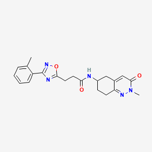 molecular formula C21H23N5O3 B2448932 N-(2-methyl-3-oxo-2,3,5,6,7,8-hexahydrocinnolin-6-yl)-3-(3-(o-tolyl)-1,2,4-oxadiazol-5-yl)propanamide CAS No. 1904222-00-9