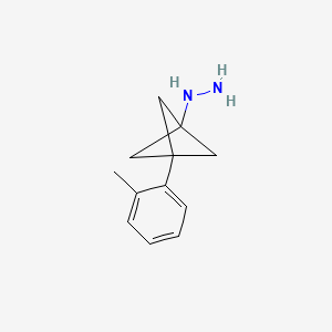 molecular formula C12H16N2 B2448946 [3-(2-Methylphenyl)-1-bicyclo[1.1.1]pentanyl]hydrazine CAS No. 2287344-06-1