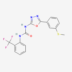 molecular formula C17H13F3N4O2S B2448949 1-(5-(3-(Methylthio)phenyl)-1,3,4-oxadiazol-2-yl)-3-(2-(trifluoromethyl)phenyl)urea CAS No. 1251576-75-6
