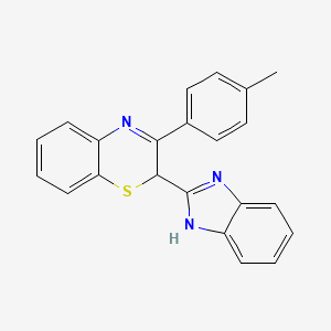 molecular formula C22H17N3S B2448956 2-(1H-benzimidazol-2-yl)-3-(4-methylphenyl)-2H-1,4-benzothiazine CAS No. 721907-02-4