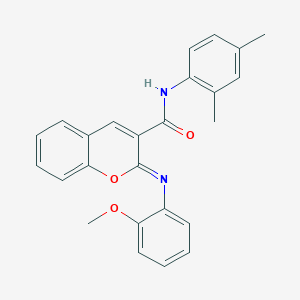 (2Z)-N-(2,4-dimethylphenyl)-2-[(2-methoxyphenyl)imino]-2H-chromene-3-carboxamide
