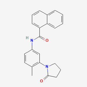 molecular formula C22H20N2O2 B2448963 N-(4-methyl-3-(2-oxopyrrolidin-1-yl)phenyl)-1-naphthamide CAS No. 941934-10-7