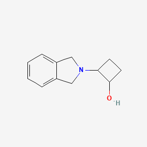 molecular formula C12H15NO B2448968 2-(2,3-dihydro-1H-isoindol-2-yl)cyclobutan-1-ol CAS No. 2154025-96-2