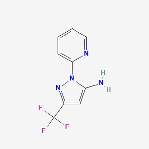 molecular formula C9H7F3N4 B2448971 1-pyridin-2-yl-3-(trifluoromethyl)-1H-pyrazol-5-amine CAS No. 364728-01-8
