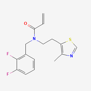 molecular formula C16H16F2N2OS B2448973 N-[(2,3-Difluorophenyl)methyl]-N-[2-(4-methyl-1,3-thiazol-5-yl)ethyl]prop-2-enamide CAS No. 2411227-05-7