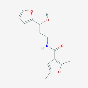 molecular formula C14H17NO4 B2448974 N-(3-(furan-2-yl)-3-hydroxypropyl)-2,5-dimethylfuran-3-carboxamide CAS No. 1421499-67-3