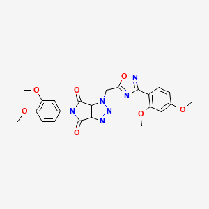 molecular formula C23H22N6O7 B2448975 5-(3,4-dimethoxyphenyl)-1-((3-(2,4-dimethoxyphenyl)-1,2,4-oxadiazol-5-yl)methyl)-1,6a-dihydropyrrolo[3,4-d][1,2,3]triazole-4,6(3aH,5H)-dione CAS No. 1206991-80-1