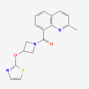 molecular formula C17H15N3O2S B2448981 (2-Methylquinolin-8-yl)(3-(thiazol-2-yloxy)azetidin-1-yl)methanone CAS No. 1797287-51-4