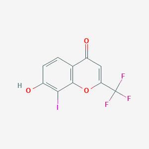 molecular formula C10H4F3IO3 B2448991 7-Hydroxy-8-iodo-2-(trifluoromethyl)chromen-4-one CAS No. 2254029-93-9