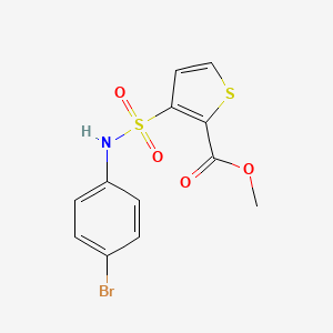 molecular formula C12H10BrNO4S2 B2449000 Methyl 3-{[(4-bromophenyl)amino]sulfonyl}thiophene-2-carboxylate CAS No. 850635-47-1