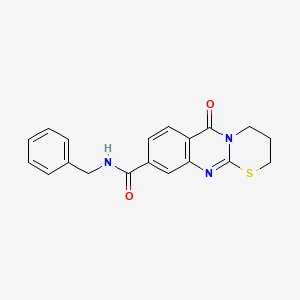molecular formula C19H17N3O2S B2449008 N-benzyl-6-oxo-2,3,4,6-tetrahydro-[1,3]thiazino[2,3-b]quinazoline-9-carboxamide CAS No. 1251703-82-8
