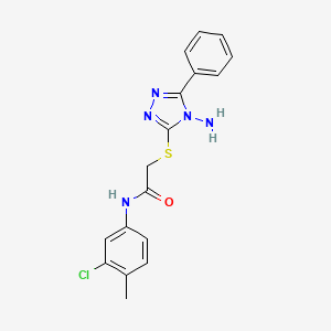 molecular formula C17H16ClN5OS B2449027 2-[(4-amino-5-phenyl-4H-1,2,4-triazol-3-yl)sulfanyl]-N-(3-chloro-4-methylphenyl)acetamide CAS No. 900006-91-9