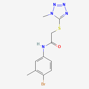molecular formula C11H12BrN5OS B2449038 N-(4-bromo-3-methylphenyl)-2-[(1-methyl-1H-1,2,3,4-tetrazol-5-yl)sulfanyl]acetamide CAS No. 482298-22-6