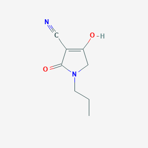 molecular formula C8H10N2O2 B2449043 4-hydroxy-2-oxo-1-propyl-2,5-dihydro-1H-pyrrole-3-carbonitrile CAS No. 400081-59-6