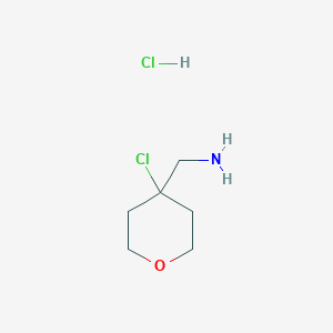 molecular formula C6H13Cl2NO B2449048 [(4-Cloro-oxan-4-il)metil]amina; clorhidrato CAS No. 2413899-74-6