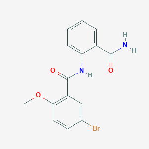 molecular formula C15H13BrN2O3 B244905 5-bromo-N-(2-carbamoylphenyl)-2-methoxybenzamide 