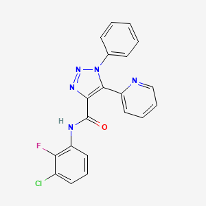 molecular formula C20H13ClFN5O B2449051 N-(3-chloro-2-fluorophenyl)-1-phenyl-5-pyridin-2-yl-1H-1,2,3-triazole-4-carboxamide CAS No. 1396875-30-1