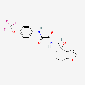 molecular formula C18H17F3N2O5 B2449062 N1-((4-hydroxy-4,5,6,7-tetrahydrobenzofuran-4-yl)methyl)-N2-(4-(trifluoromethoxy)phenyl)oxalamide CAS No. 2309345-73-9
