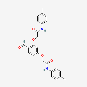 molecular formula C25H24N2O5 B2449064 2-[4-formyl-3-[2-(4-methylanilino)-2-oxoethoxy]phenoxy]-N-(4-methylphenyl)acetamide CAS No. 726160-61-8