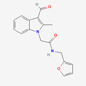 molecular formula C17H16N2O3 B2449080 2-(3-formyl-2-methyl-1H-indol-1-yl)-N-(furan-2-ylmethyl)acetamide CAS No. 431910-76-8