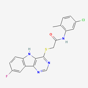 molecular formula C19H14ClFN4OS B2449082 1-(4-Ethylbenzoyl)-4-{[4-(pyrrolidin-1-ylcarbonyl)phenoxy]methyl}piperidine CAS No. 1115997-38-0