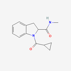molecular formula C14H16N2O2 B2449085 1-(cyclopropanecarbonyl)-N-methylindoline-2-carboxamide CAS No. 1103514-07-3