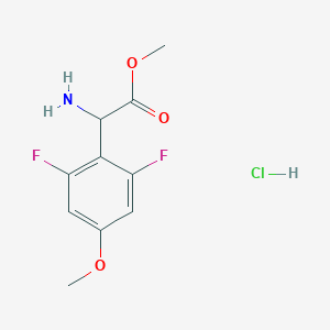 molecular formula C10H12ClF2NO3 B2449099 Methyl 2-amino-2-(2,6-difluoro-4-methoxyphenyl)acetate;hydrochloride CAS No. 2445785-64-6