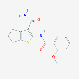 molecular formula C16H16N2O3S B244910 2-[(2-methoxybenzoyl)amino]-5,6-dihydro-4H-cyclopenta[b]thiophene-3-carboxamide 