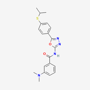 molecular formula C20H22N4O2S B2449102 3-(dimethylamino)-N-(5-(4-(isopropylthio)phenyl)-1,3,4-oxadiazol-2-yl)benzamide CAS No. 1251543-51-7
