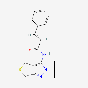 molecular formula C18H21N3OS B2449104 (E)-N-(2-tert-butyl-4,6-dihydrothieno[3,4-c]pyrazol-3-yl)-3-phenylprop-2-enamide CAS No. 392252-94-7