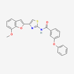 molecular formula C25H18N2O4S B2449120 N-(4-(7-methoxybenzofuran-2-yl)thiazol-2-yl)-3-phenoxybenzamide CAS No. 921869-93-4