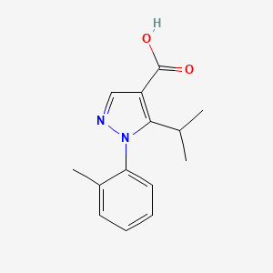 molecular formula C14H16N2O2 B2449137 1-(2-甲基苯基)-5-(丙烷-2-基)-1H-吡唑-4-羧酸 CAS No. 1002290-97-2