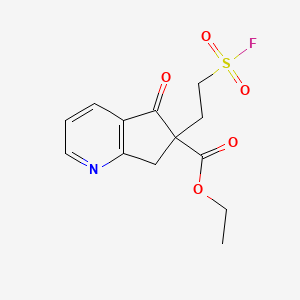 molecular formula C13H14FNO5S B2449140 Ethyl 6-(2-fluorosulfonylethyl)-5-oxo-7H-cyclopenta[b]pyridine-6-carboxylate CAS No. 2196163-97-8