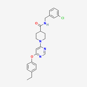 molecular formula C25H27ClN4O2 B2449151 N-(3-chlorobenzyl)-1-[6-(4-ethylphenoxy)pyrimidin-4-yl]piperidine-4-carboxamide CAS No. 1116045-25-0