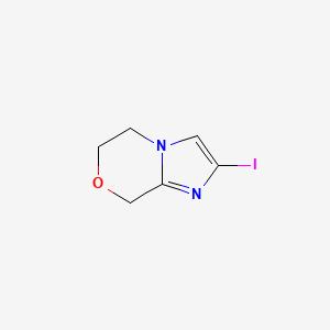 molecular formula C6H7IN2O B2449163 2-碘-6,8-二氢-5H-咪唑并[2,1-c][1,4]恶嗪 CAS No. 2164373-26-4