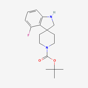 molecular formula C17H23FN2O2 B2449167 tert-Butyl 4-fluorospiro[indoline-3,4'-piperidine]-1'-carboxylate CAS No. 1186433-50-0