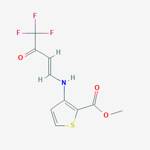 B2449176 methyl 3-{[(1E)-4,4,4-trifluoro-3-oxobut-1-en-1-yl]amino}thiophene-2-carboxylate CAS No. 672949-73-4