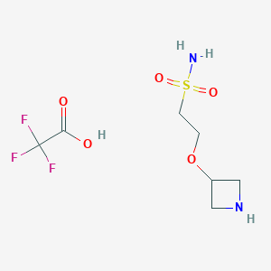 molecular formula C7H13F3N2O5S B2449178 2-(氮杂环丁烷-3-氧基)乙磺酰胺;2,2,2-三氟乙酸 CAS No. 2248365-63-9