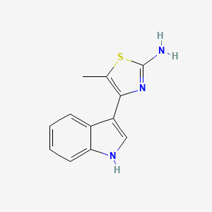 molecular formula C12H11N3S B2449182 4-(1H-Indol-3-yl)-5-methyl-thiazol-2-ylamine CAS No. 430442-17-4