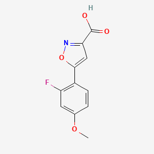 molecular formula C11H8FNO4 B2449189 5-(2-Fluoro-4-methoxyphenyl)-1,2-oxazole-3-carboxylic acid CAS No. 953718-97-3