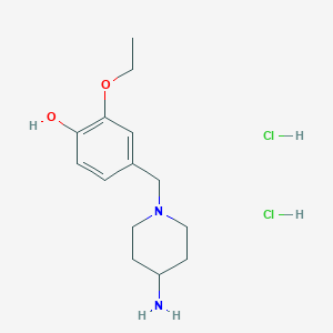 molecular formula C14H24Cl2N2O2 B2449191 4-[(4-Aminopiperidin-1-yl)methyl]-2-ethoxyphenol dihydrochloride CAS No. 1797809-20-1