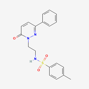 molecular formula C19H19N3O3S B2449194 4-methyl-N-(2-(6-oxo-3-phenylpyridazin-1(6H)-yl)ethyl)benzenesulfonamide CAS No. 921534-12-5
