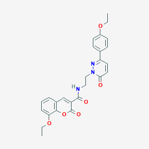 molecular formula C26H25N3O6 B2449196 8-乙氧基-N-(2-(3-(4-乙氧基苯基)-6-氧代嘧啶并[1,2-a]嘧啶-1(6H)-基)乙基)-2-氧代-2H-色烯-3-甲酰胺 CAS No. 921579-95-5