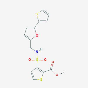 molecular formula C15H13NO5S3 B2449209 methyl 3-(N-((5-(thiophen-2-yl)furan-2-yl)methyl)sulfamoyl)thiophene-2-carboxylate CAS No. 2034593-29-6