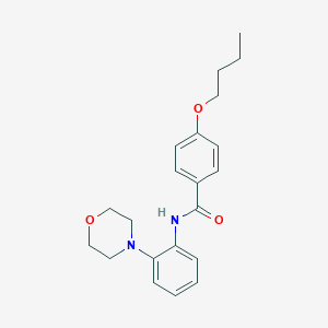 molecular formula C21H26N2O3 B244921 4-butoxy-N-[2-(4-morpholinyl)phenyl]benzamide 