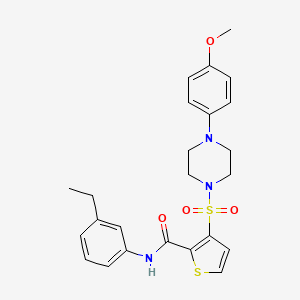 molecular formula C24H27N3O4S2 B2449213 N-(3-ethylphenyl)-3-{[4-(4-methoxyphenyl)piperazin-1-yl]sulfonyl}thiophene-2-carboxamide CAS No. 1207014-92-3