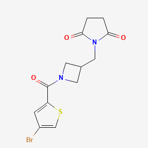 molecular formula C13H13BrN2O3S B2449214 1-{[1-(4-Bromothiophene-2-carbonyl)azetidin-3-yl]methyl}pyrrolidine-2,5-dione CAS No. 2097916-94-2